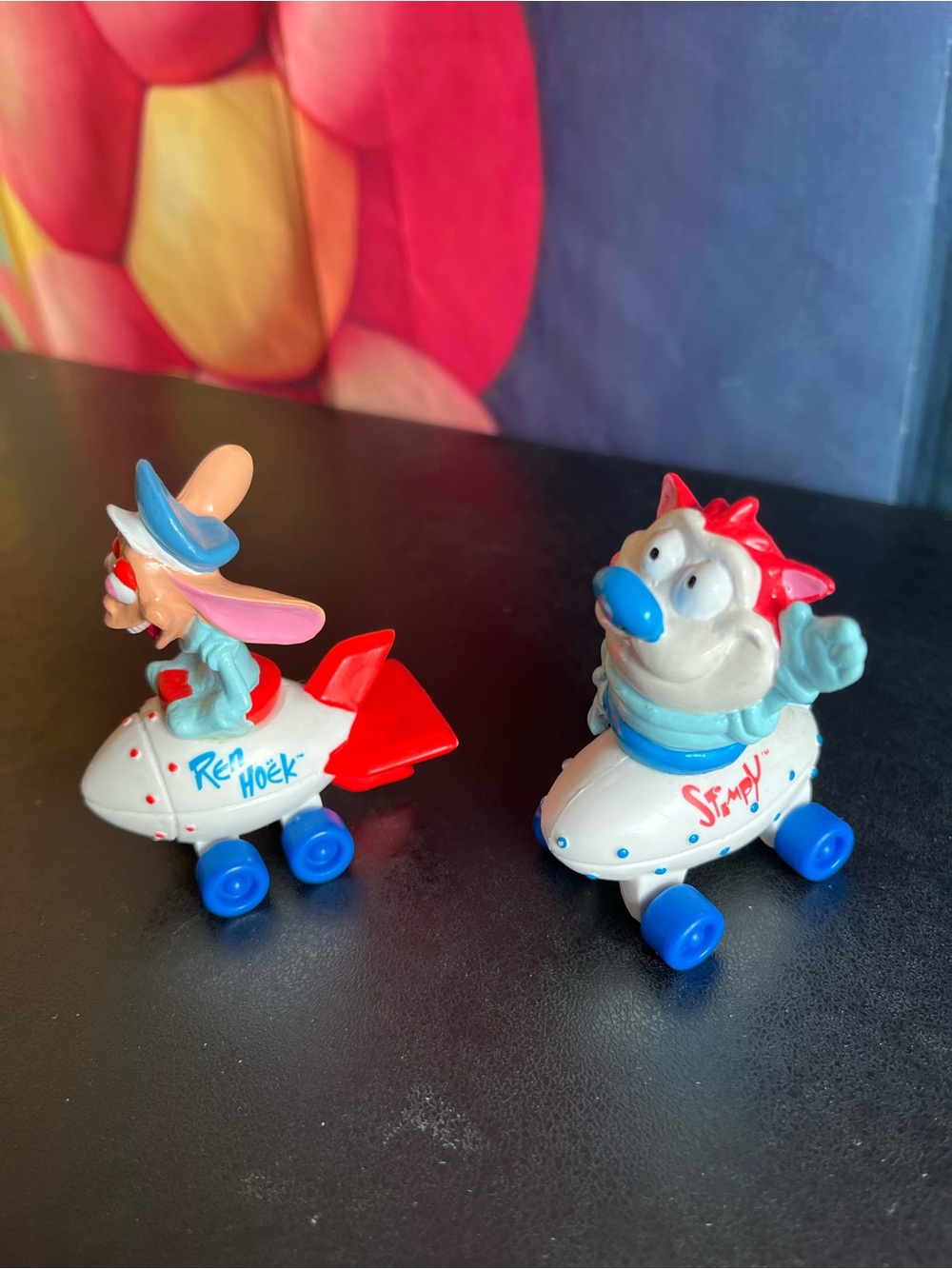 Vintage 1994 Hardee's Kids Meal Ren & Stimpy rocket car toys//Ren Hoek & Stimpy